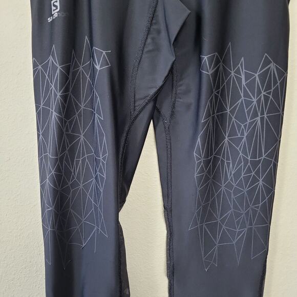 Salmon Womens Black Long Intensity Tight Skinny Leg Compression Size M - Picture 2 of 12